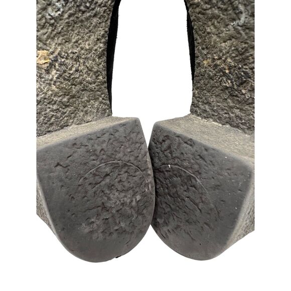 Aquatalia Ankle Booties Women 7 Black Suede Shooties Block Heels Slip On Comfort - Picture 12 of 15